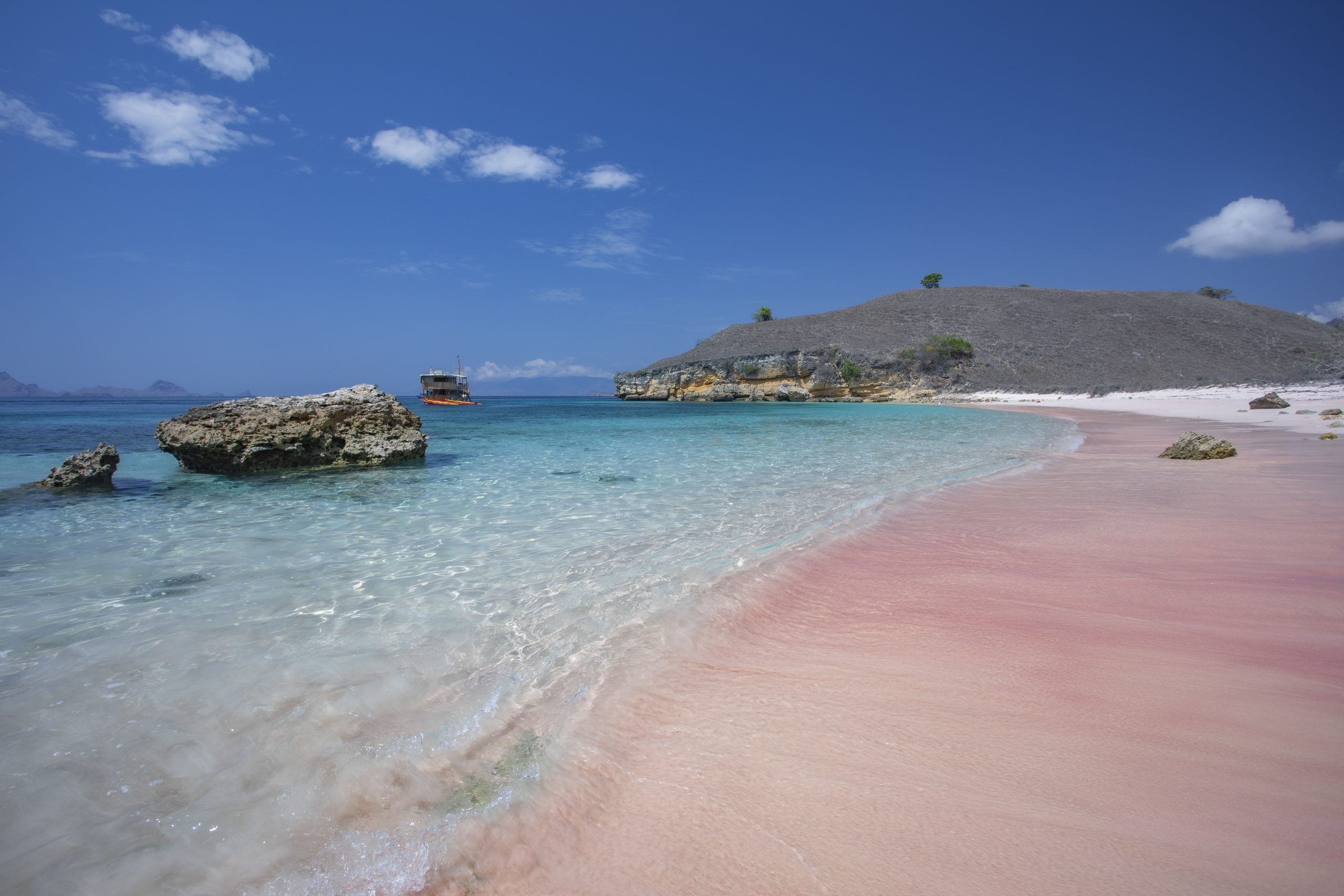 pink beach in Komodo National Park in Indonesia