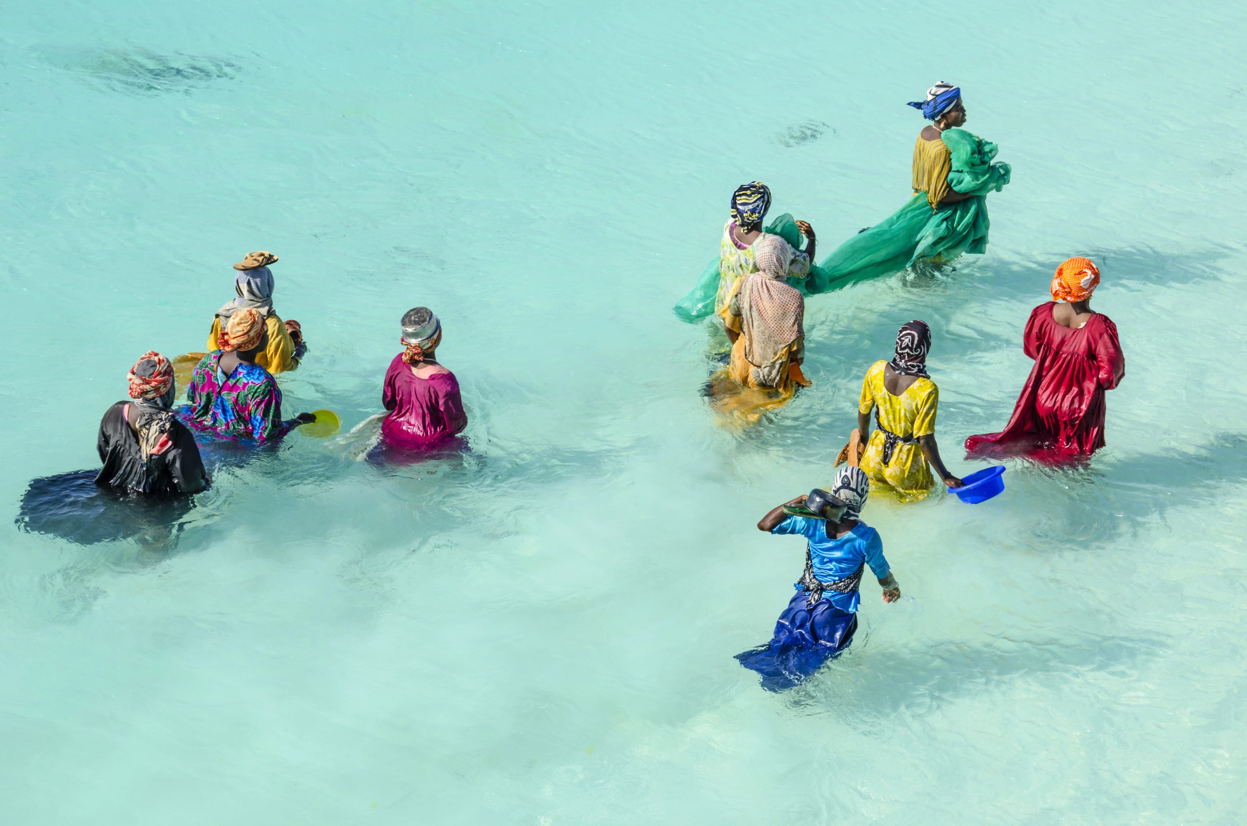 Women fishing in Zanzibar